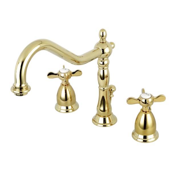 8" Widespread Bathroom Faucet, Polished Brass